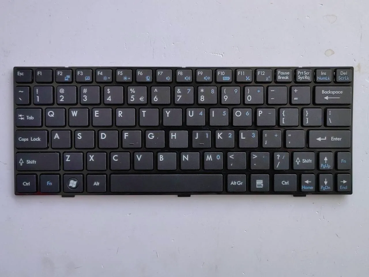 Picture of Laptop US keyboard forNew Replacement Keyboard Laptop For MSI U135 BLACK FRAME BLACK US US Layout